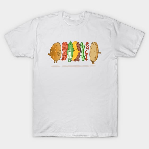 Sentient burger T-Shirt by drawnbyhanna